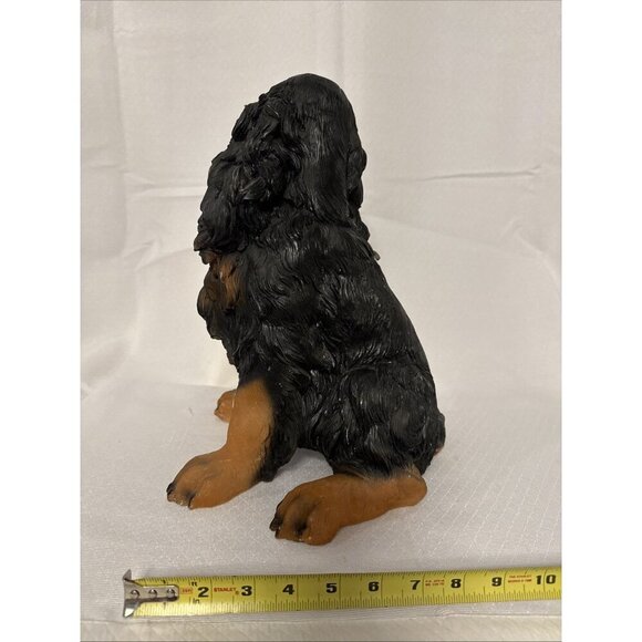 Large Resin Black and Tan Cocker Spaniel Dog Statue. 13.5” tall. - Picture 3 of 7